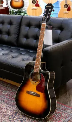Epiphone - J-45 EC Studio Acoustic/Electric Guitar - Vintage Sunburst 2